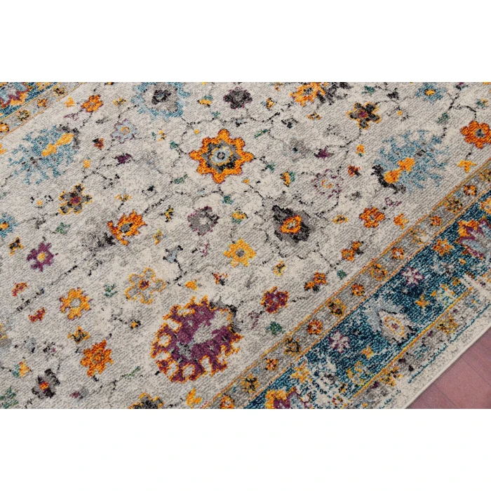 Amer Montana Filomina Blue/Orange Polypropylene Area Rug 3'3"x5'
