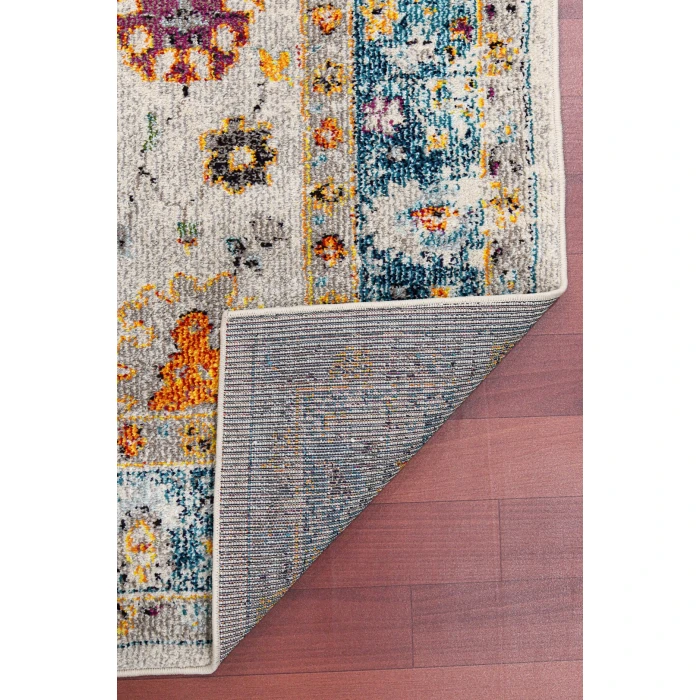 Amer Montana Filomina Blue/Orange Polypropylene Area Rug 3'3"x5'