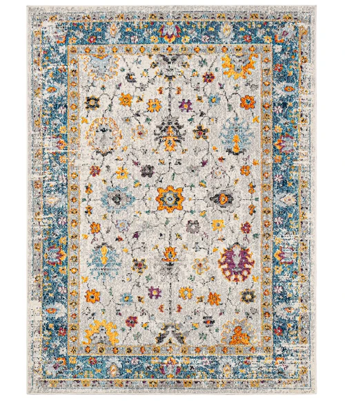 Amer Montana Filomina Blue/Orange Polypropylene Area Rug 8'10"x11'10"