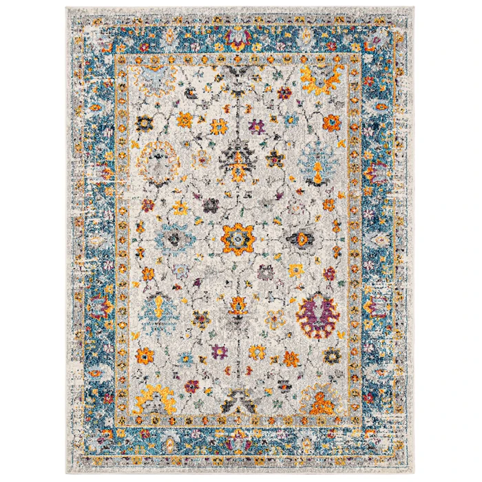 Amer Montana Filomina Blue/Orange Polypropylene Area Rug 3'3"x5'