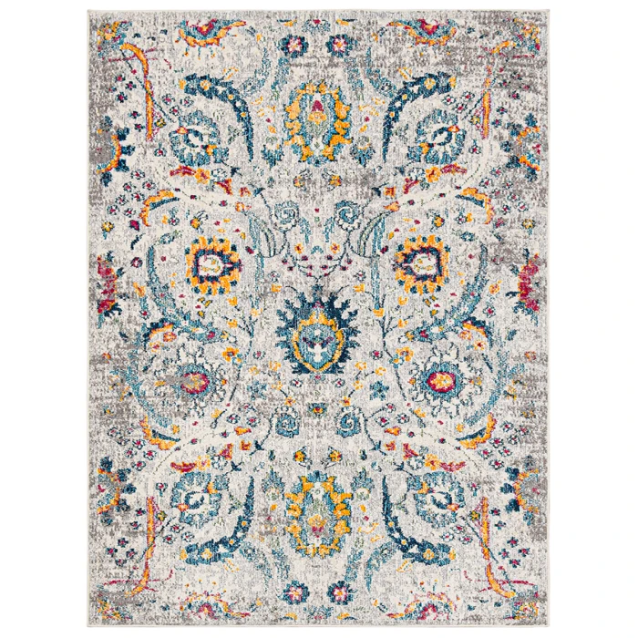 Amer Montana Glaiza Ivory/Orange Polypropylene Round Rug 7'6"x7'6"R