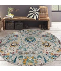 Amer Montana Glaiza Ivory/Orange Polypropylene Round Rug 7'6"x7'6"R