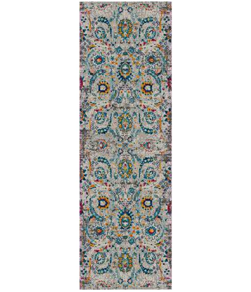 Amer Montana Glaiza Ivory/Orange Polypropylene Runner Rug 2'7"x8'