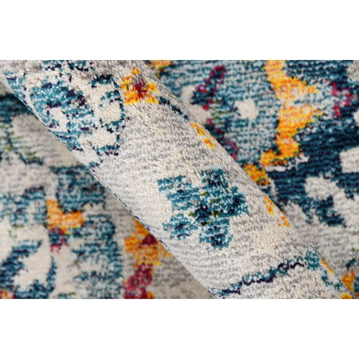 Amer Montana Glaiza Ivory/Orange Polypropylene Round Rug 7'6"x7'6"R
