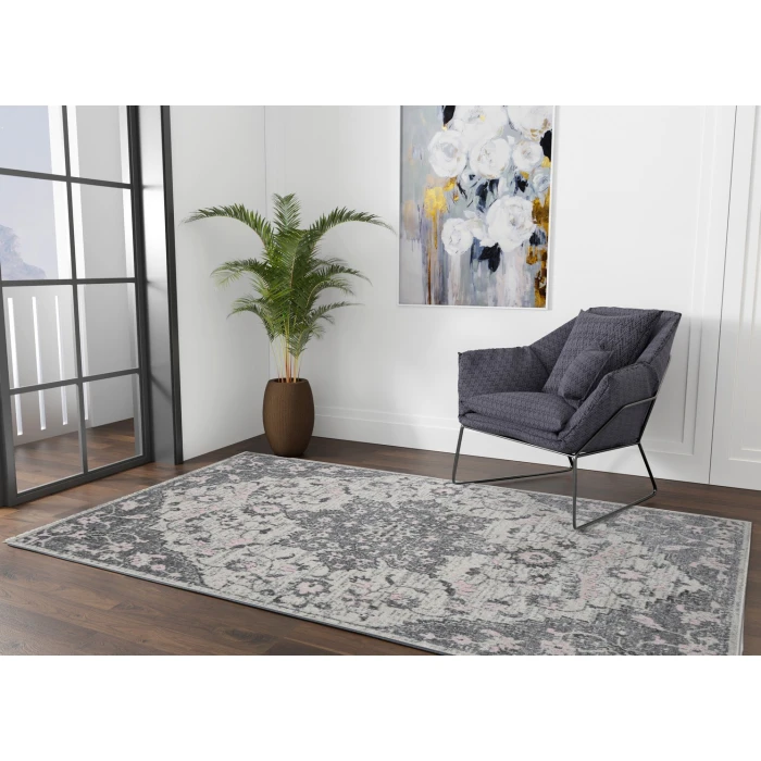 Amer Montana Herris Gray Polypropylene Area Rug 2'x3'