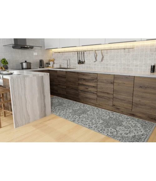 Amer Montana Herris Gray Polypropylene Runner Rug 2'7"x8'