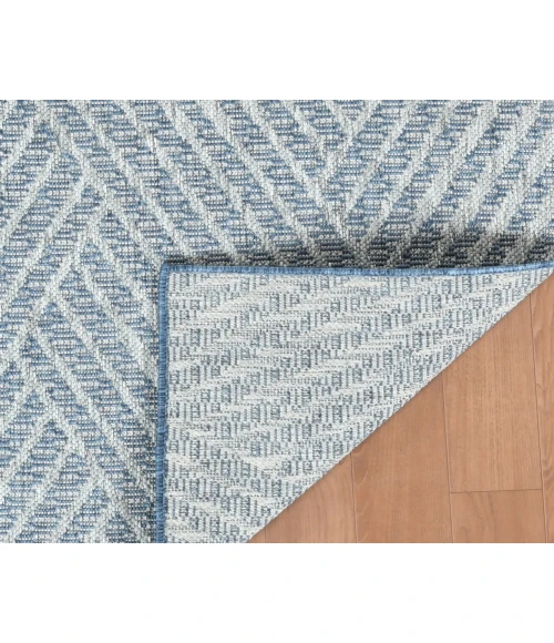 Maryland Abbel Blue Geometric Indoor/Outdoor Area Rug