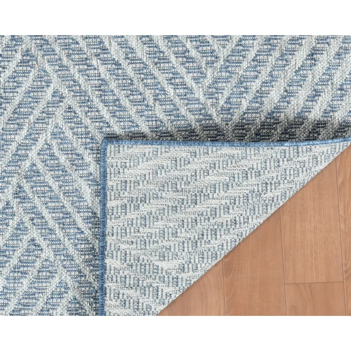 Maryland Abbel Blue Geometric Indoor/Outdoor Area Rug