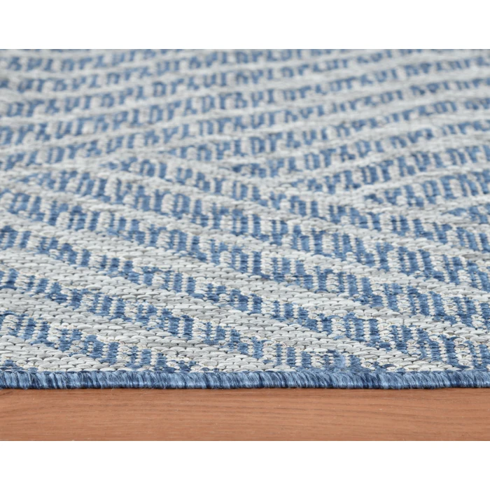 Maryland Abbel Blue Geometric Indoor/Outdoor Area Rug