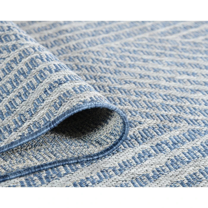 Maryland Abbel Blue Geometric Indoor/Outdoor Area Rug