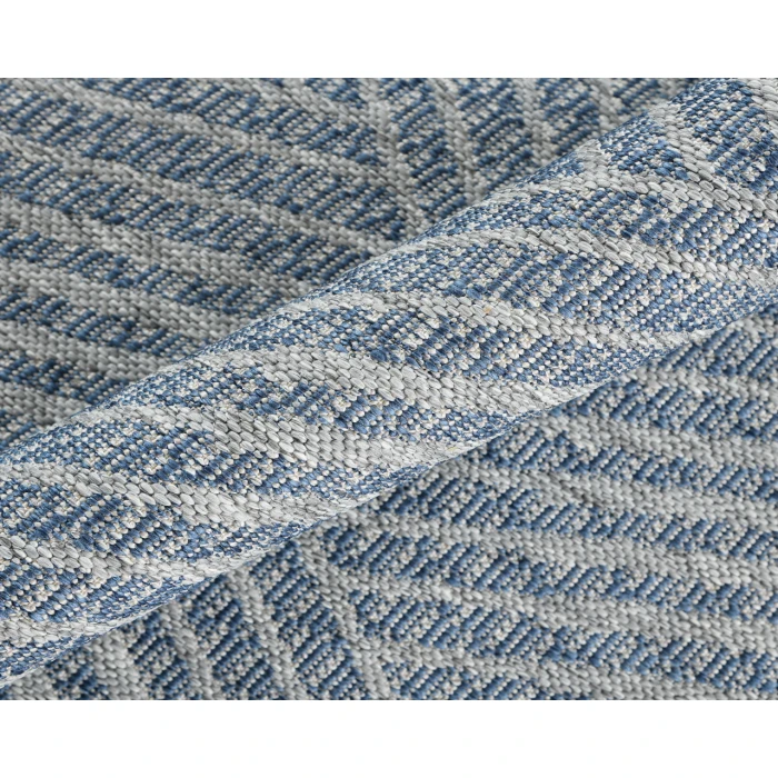 Maryland Abbel Blue Geometric Indoor/Outdoor Area Rug