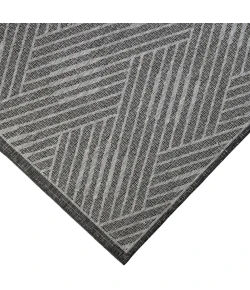 Amer Maryland Abbel Fossil Gray Geometric Indoor/Outdoor Rug 28" x 96"