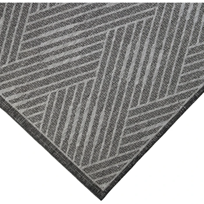 Maryland Abbel Fossil Gray Geometric Indoor/Outdoor Area Rug
