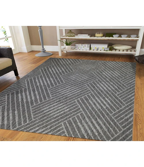 Maryland Abbel Fossil Gray Geometric Indoor/Outdoor Area Rug