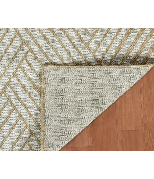 Maryland Abbel Champagne Geometric Indoor/Outdoor Area Rug
