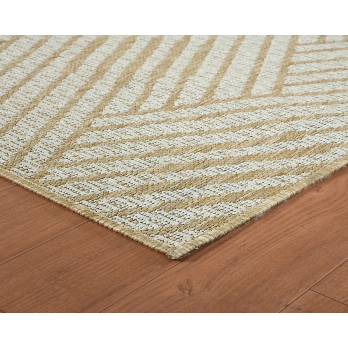 Maryland Abbel Champagne Geometric Indoor/Outdoor Area Rug