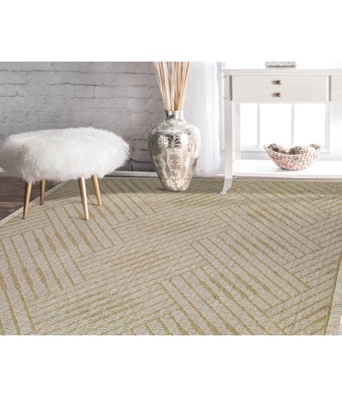Maryland Abbel Champagne Geometric Indoor/Outdoor Area Rug