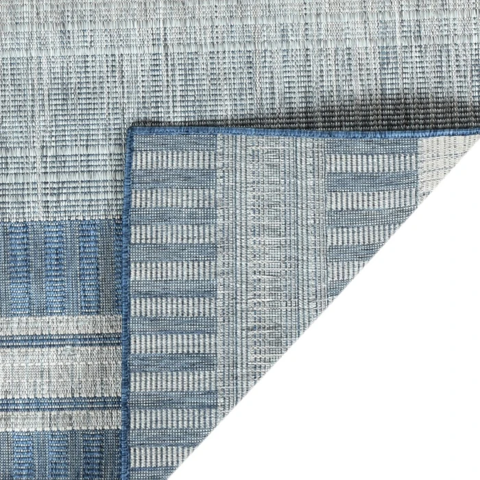 Maryland Blessy Blue Striped Indoor/Outdoor Area Rug