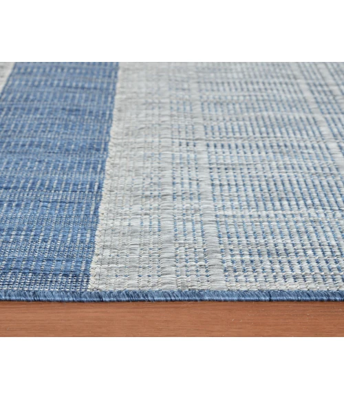 Maryland Blessy Blue Striped Indoor/Outdoor Area Rug