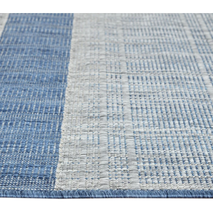 Maryland Blessy Blue Striped Indoor/Outdoor Area Rug