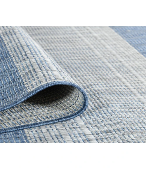 Maryland Blessy Blue Striped Indoor/Outdoor Area Rug