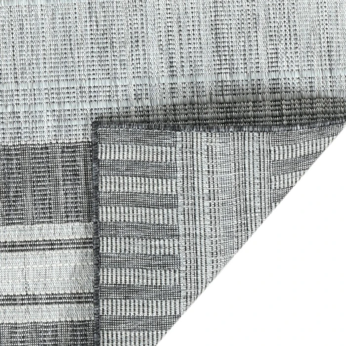 Maryland Blessy Silver Striped Indoor/Outdoor Area Rug