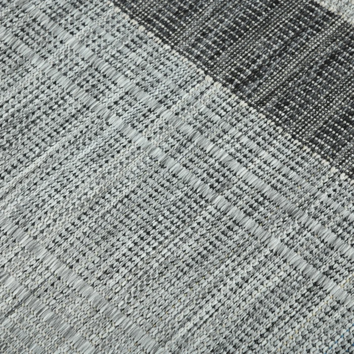 Maryland Blessy Silver Striped Indoor/Outdoor Area Rug