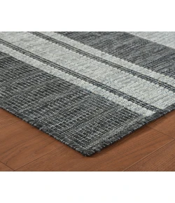 Amer Maryland Blessy Silver Striped Indoor/Outdoor Rug 28" x 96"