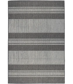Amer Maryland Blessy Silver Striped Indoor/Outdoor Rug 96" x 120"