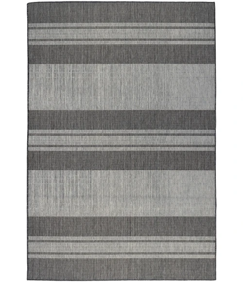 Maryland Blessy Silver Striped Indoor/Outdoor Area Rug