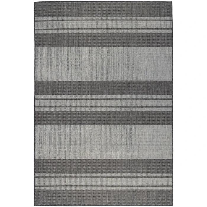 Maryland Blessy Silver Striped Indoor/Outdoor Area Rug
