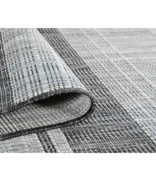 Maryland Blessy Silver Striped Indoor/Outdoor Area Rug