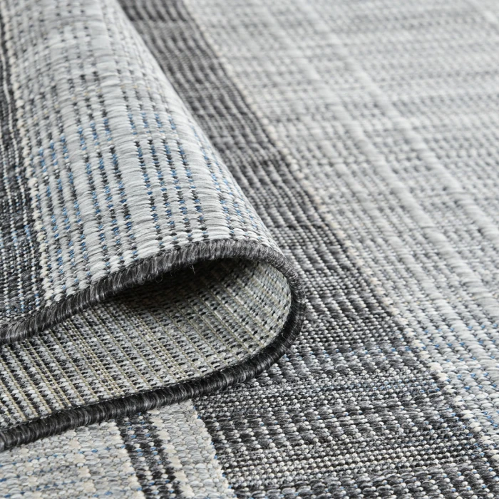 Maryland Blessy Silver Striped Indoor/Outdoor Area Rug