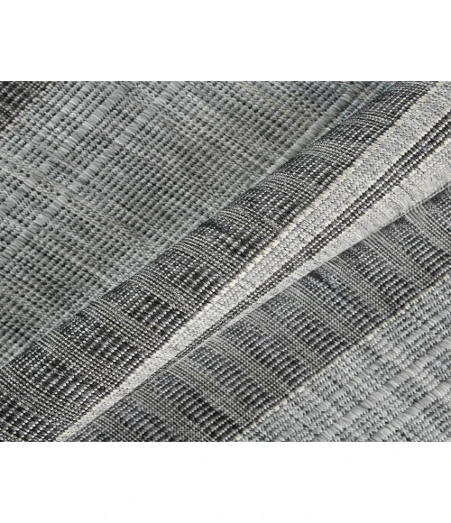 Maryland Blessy Silver Striped Indoor/Outdoor Area Rug