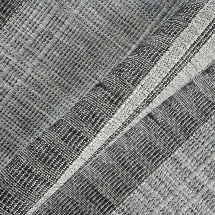Maryland Blessy Silver Striped Indoor/Outdoor Area Rug