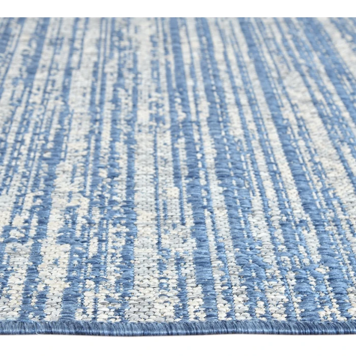 Maryland Cecil Blue Striped Indoor/Outdoor Area Rug