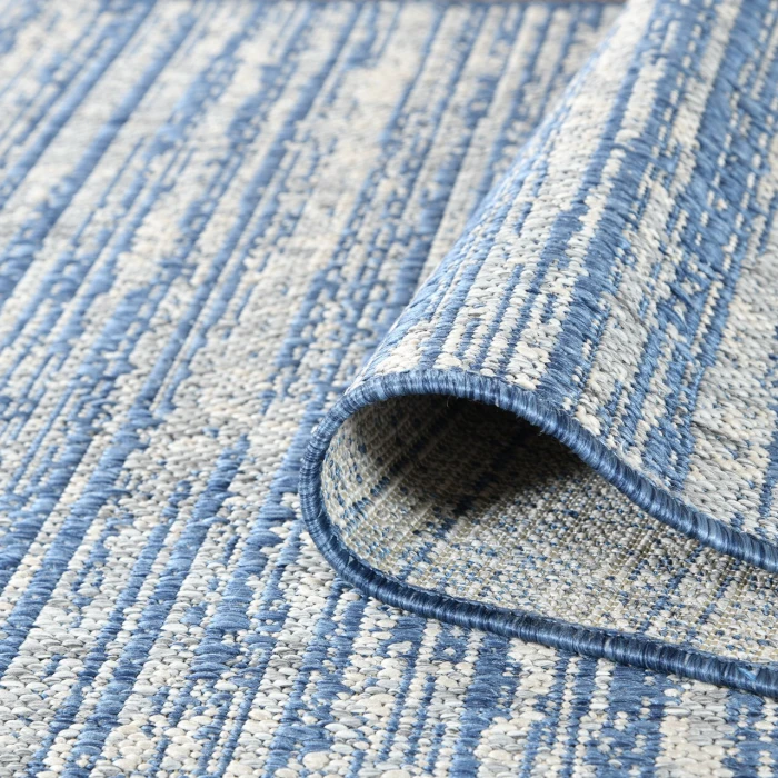 Maryland Cecil Blue Striped Indoor/Outdoor Area Rug
