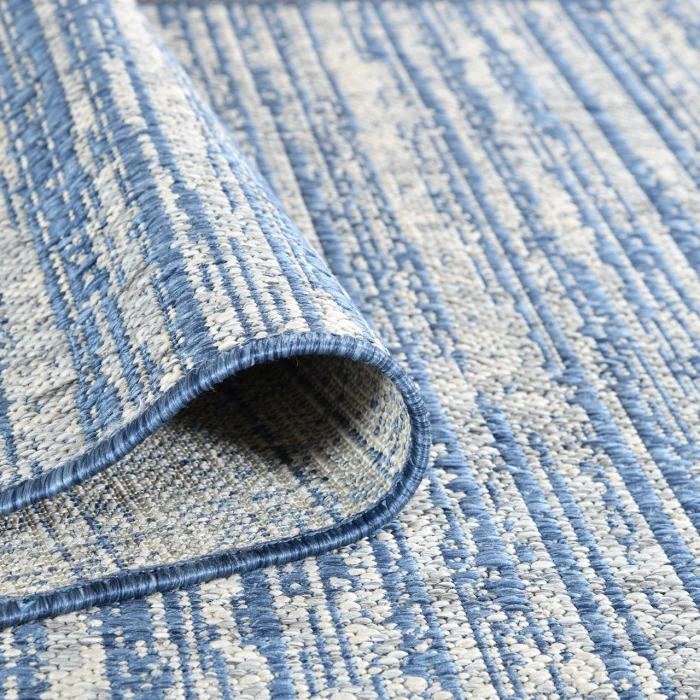 Maryland Cecil Blue Striped Indoor/Outdoor Area Rug