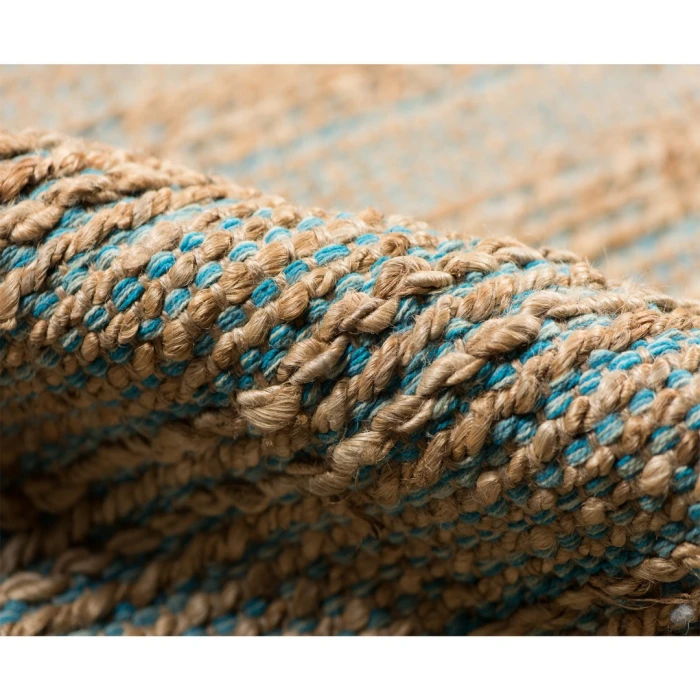 Amer Naturals Sinclair Blue Organic Jute/Cotton Flatweave Area Rug 3'x5'