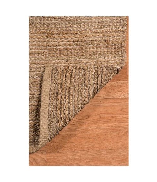 Amer Naturals Sinclair Brown Organic Jute/Cotton Flatweave Area Rug 5'x8'