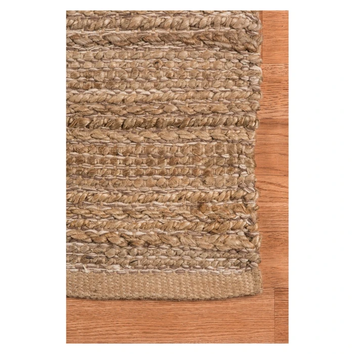 Amer Naturals Sinclair Brown Organic Jute/Cotton Flatweave Area Rug 8'x10'