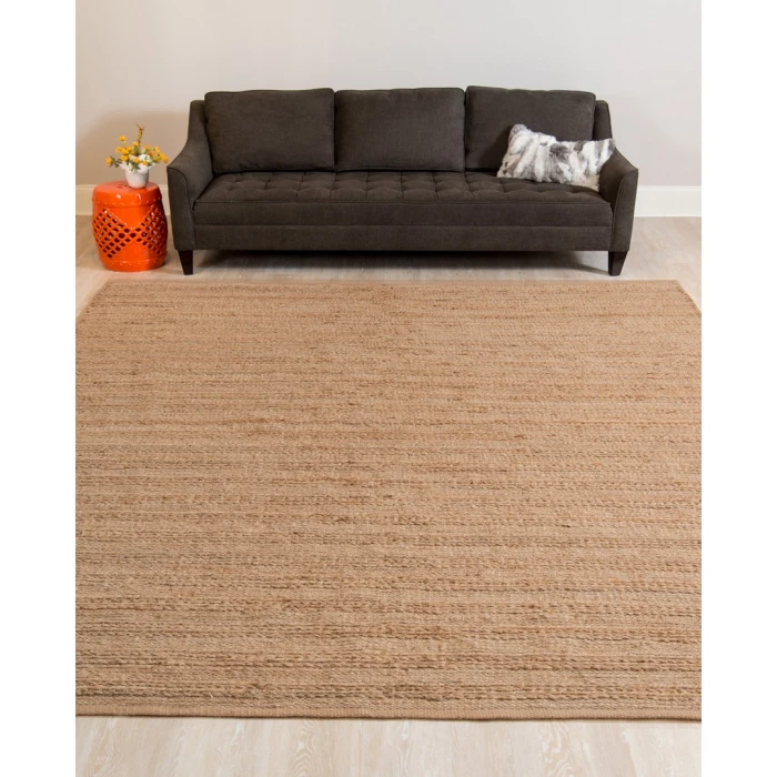 Amer Naturals Sinclair Brown Organic Jute/Cotton Flatweave Area Rug 8'x10'