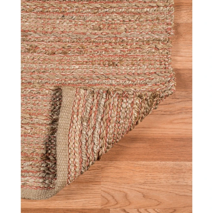 Amer Naturals Sinclair Orange Organic Jute/Cotton Flatweave Area Rug 2'x3'