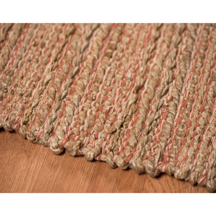 Amer Naturals Sinclair Orange Organic Jute/Cotton Flatweave Area Rug 2'x3'