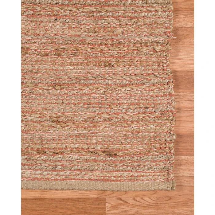 Amer Naturals Sinclair Orange Organic Jute/Cotton Flatweave Area Rug 2'x3'
