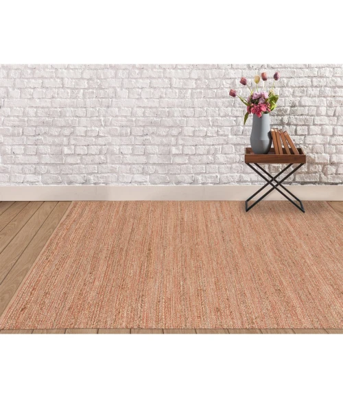 Amer Naturals Sinclair Orange Organic Jute/Cotton Flatweave Area Rug 8'x10'