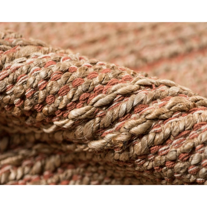 Amer Naturals Sinclair Orange Organic Jute/Cotton Flatweave Area Rug 2'x3'