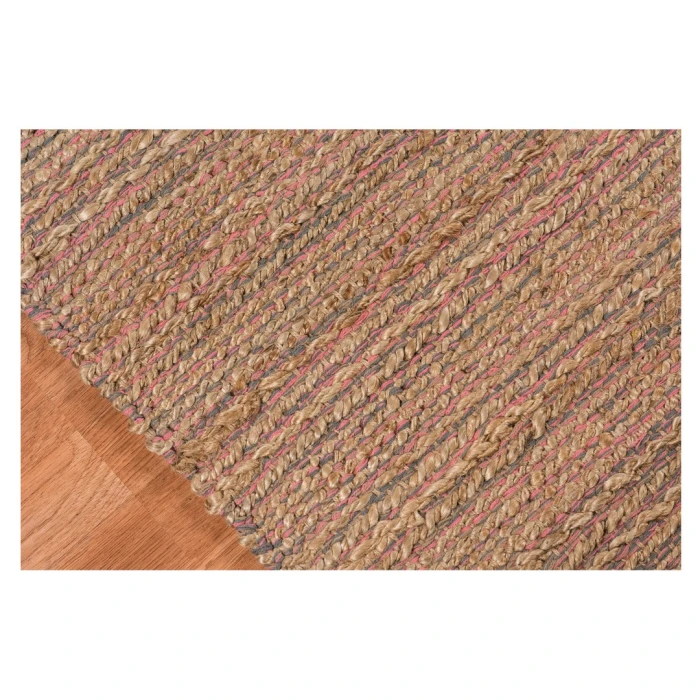Amer Naturals Sinclair Pink Organic Jute/Cotton Flatweave Area Rug 3'x5'