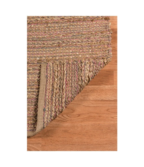 Amer Naturals Sinclair Pink Organic Jute/Cotton Flatweave Area Rug 3'x5'