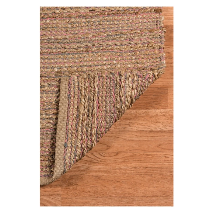 Amer Naturals Sinclair Pink Organic Jute/Cotton Flatweave Area Rug 3'x5'